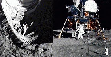 Man's footstep on the moon